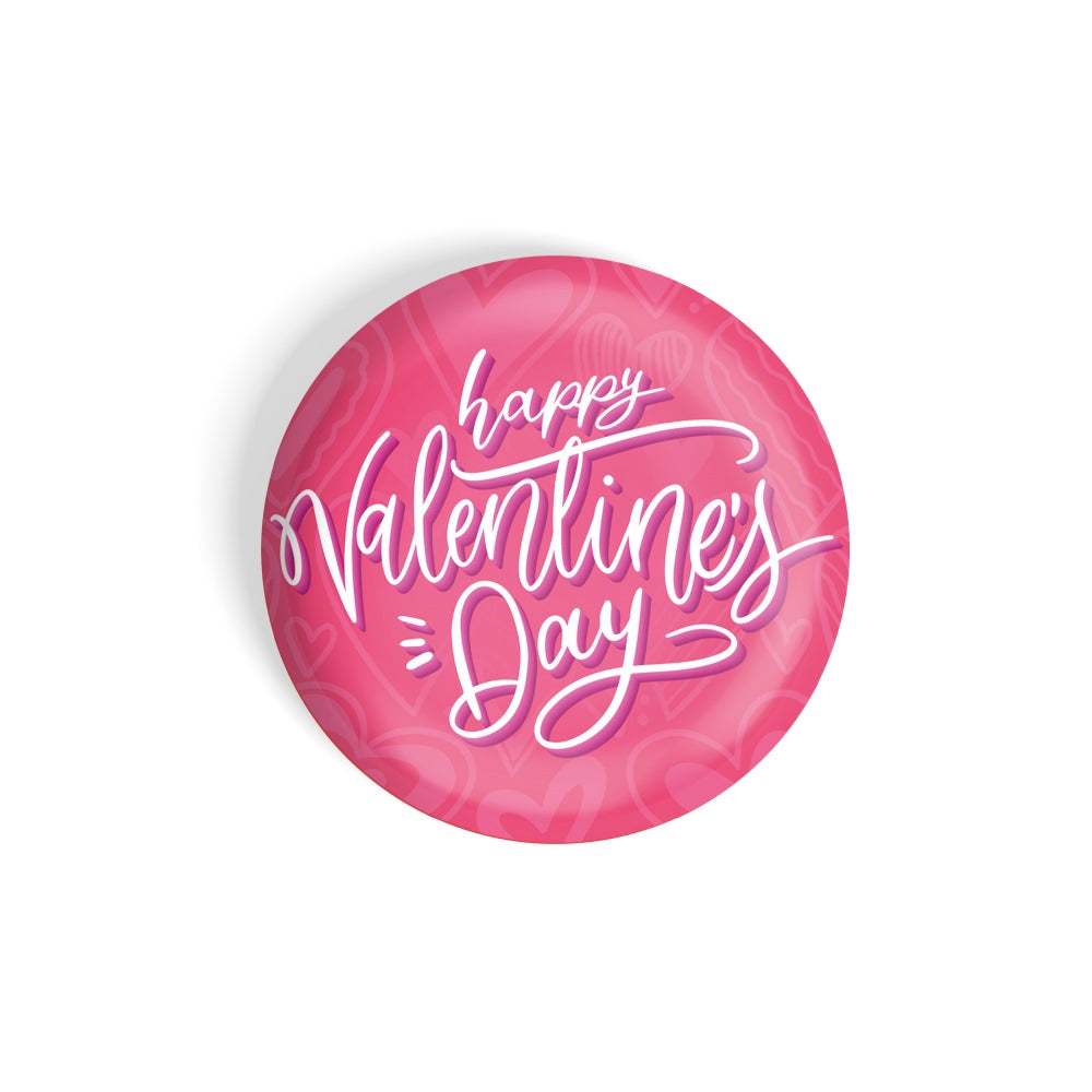 dhcrafts Round Fridge Magnet Pink Valentine's Day D1 Glossy Finish Design Pack of 1 (58 mm)